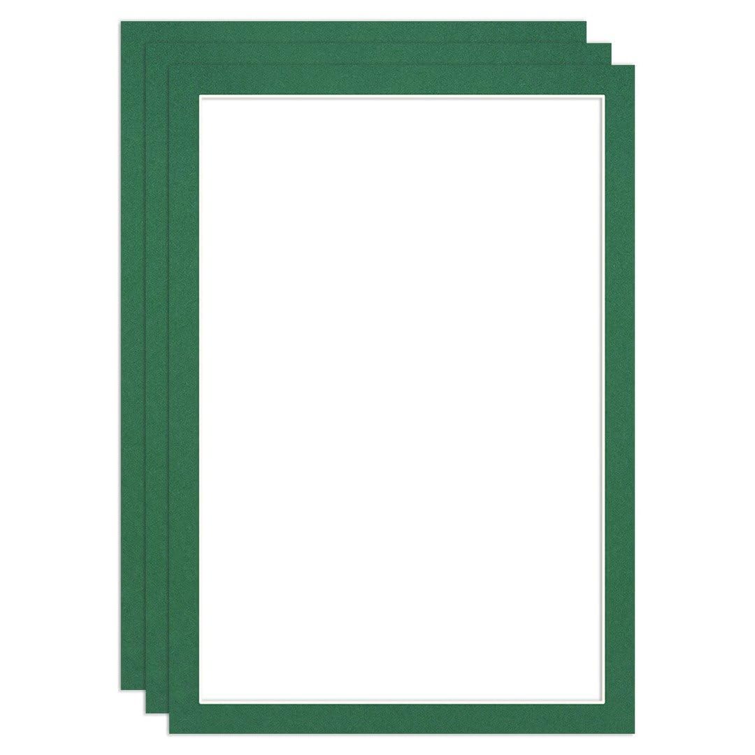 Procut Global 100x70cm Emerald Picture Mounts to Fit 90x60cm Aperture - Precision Cut Cardboard Photo Mount - Ideal for Frames, Prints, Artwork & Certificates - Sizes & Colours Available - 3 Pack