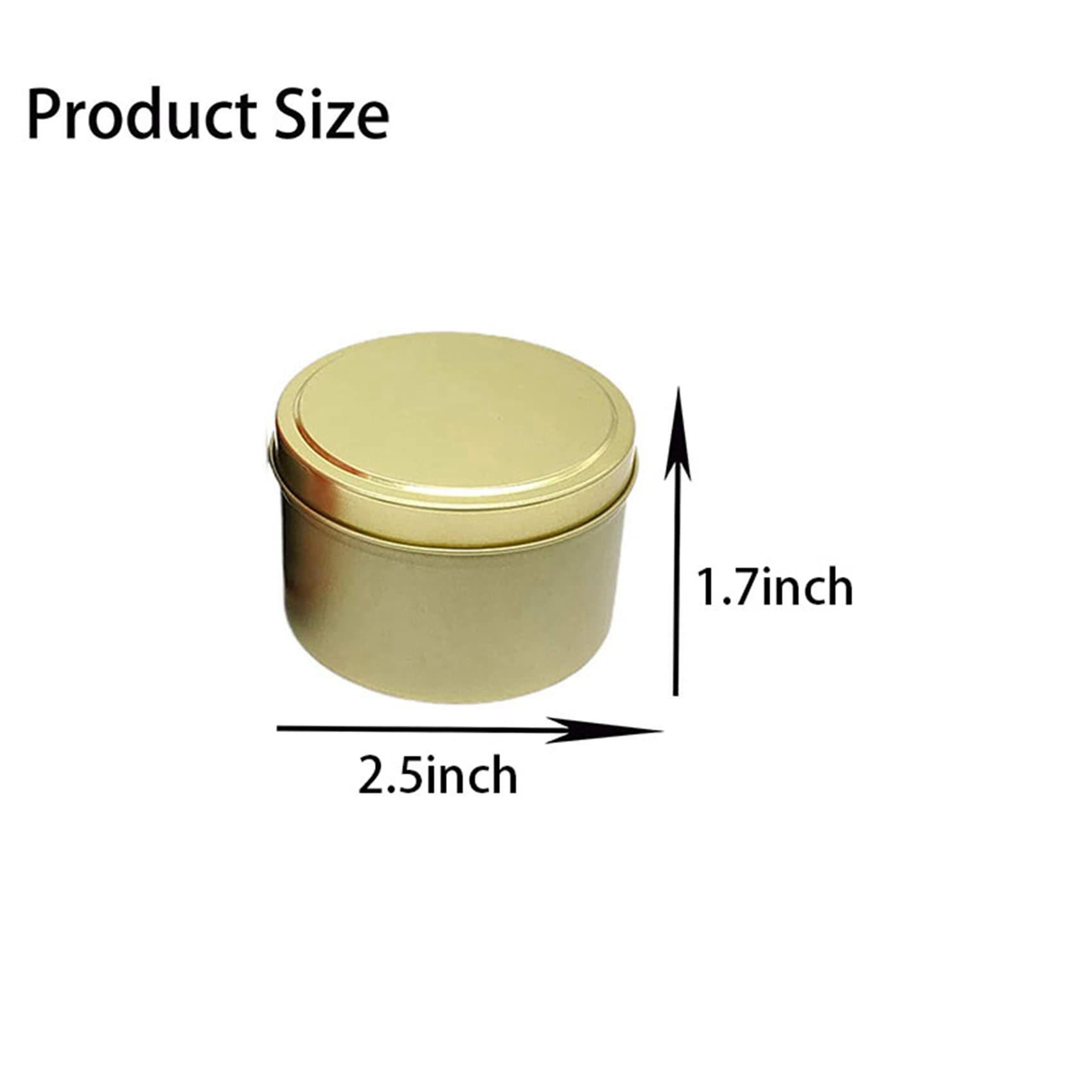 Lot de 48 boîtes à bougies en métal de 100 ml pour la fabrication de bougies, l'art, le stockage à sec, or