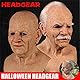 EAGSTRIKY Alte Mann, realistisch, Latex, gruselig, alter Mann, Vollmaske, Menschenmaske, Cosplay-Stil, Halloween, Maske für Erwachsene, lustig, Kostüm, Maske (B)