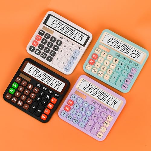 Image of Arsenio New Colorful Mechanical Calculator Easy to Press Button 12 Digit Large Display Calculator for School Office Business Home (Multicolor) (Design-06)