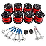 Silicone Body Mount Bushings Bolt Kit Compatible with Ford F250 F350 2008-2016 Crew Cab 2WD 4WD Durable Cab Bushings Reduce Noise,Improve Ride Comfort(Red)