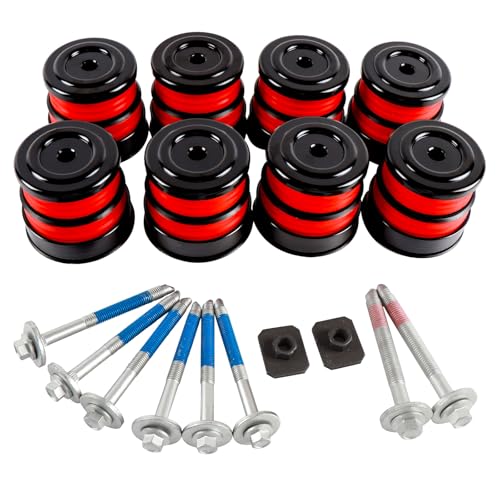 Silicone Body Mount Bushings Bolt Kit Compatible with Ford F250 F350 2008-2016 Crew Cab 2WD 4WD Durable Cab Bushings Reduce Noise Improve Ride Comfort(Red)