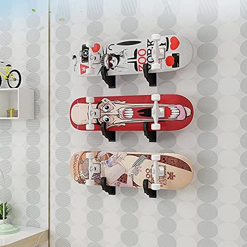 BiJun Skateboard Wall Mount,Longboard Hanger Skateboard Display Rack,for Fits Skateboard,Longboard,Skis,Nowboards,Water Skis and Electric Skateboard