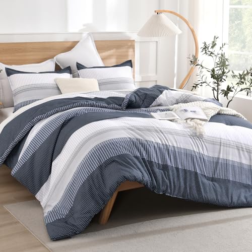 Litanika Black Blue California King Comforter Set - 3 Pieces Lightweight Fluffy Bedding Comforter Sets, All Season Down Alternative Comforter (1 Comforter, 2 Pillowcases)