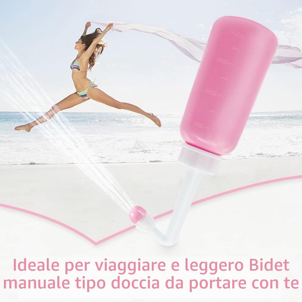 Bidet Portatile – 350ml Peri Bottle Post Partum per Letto Settimanale e Ospedale | Bidet Portatile da Viaggio con Tasche Impermeabili