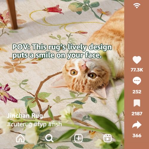 Jinchan Floraison Tapete Floral Interior 2x3 Pies miniatura 3