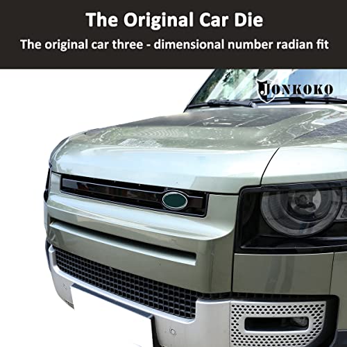 Image of Front Grille Trim Strips For Land Rover Defender 90 110 2020-2022 Grille Trim Strips Cover Frame Car Decorations Stickers (Gloss Black)