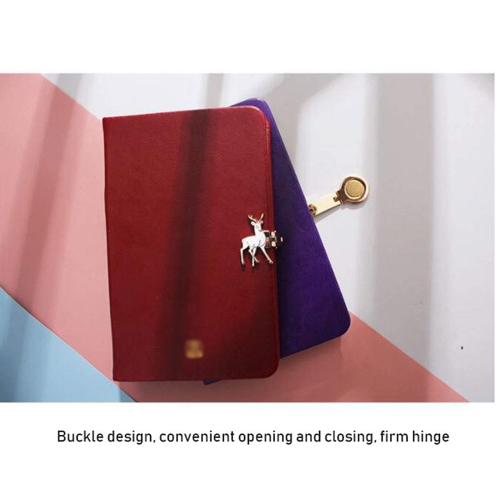 Journal Mignon Mini Boucle Notebook Simple Business High-Ent Cuir Notepad Literie Literie Exquise Meilleur Cadeau (Color : Blue)
