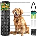 ROADPLUM Welded Wire Fencing 59ft×24in, Black PVC Coated Wire Mesh Garden Fence Vinyl Metal Wire Mesh Wire Fence Rolls for Making Yard Fence Plant Protector Dog Poultry Netting(14Ga, 2.3in X 2.3in)