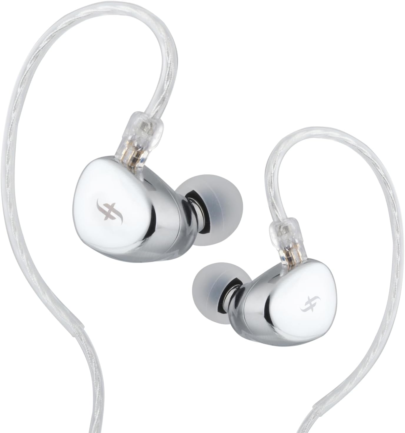 SIMGOT EA500 10mm Dual-Magnetic-Circuit & Dual-Cavity Structure Dynamic Earphones with Replaceable Tuning Nozzle, Detachable 2-Pin OFC Silver Plated Cable for Audiophile (Silver, SIMGOT EA500)