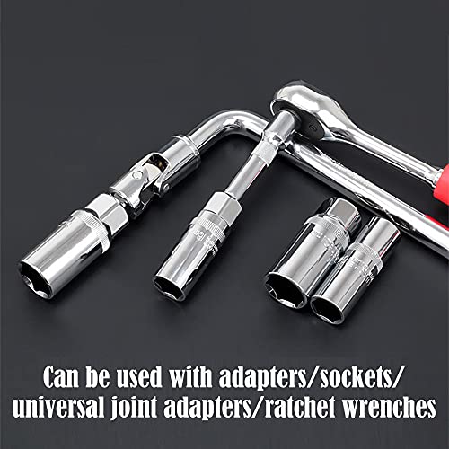 3/8" Drive Spark Plug Socket 14Mm 6 Point Rubber Retaining Inserts Cr-V Chrome Steel Hand Tool #TOP5