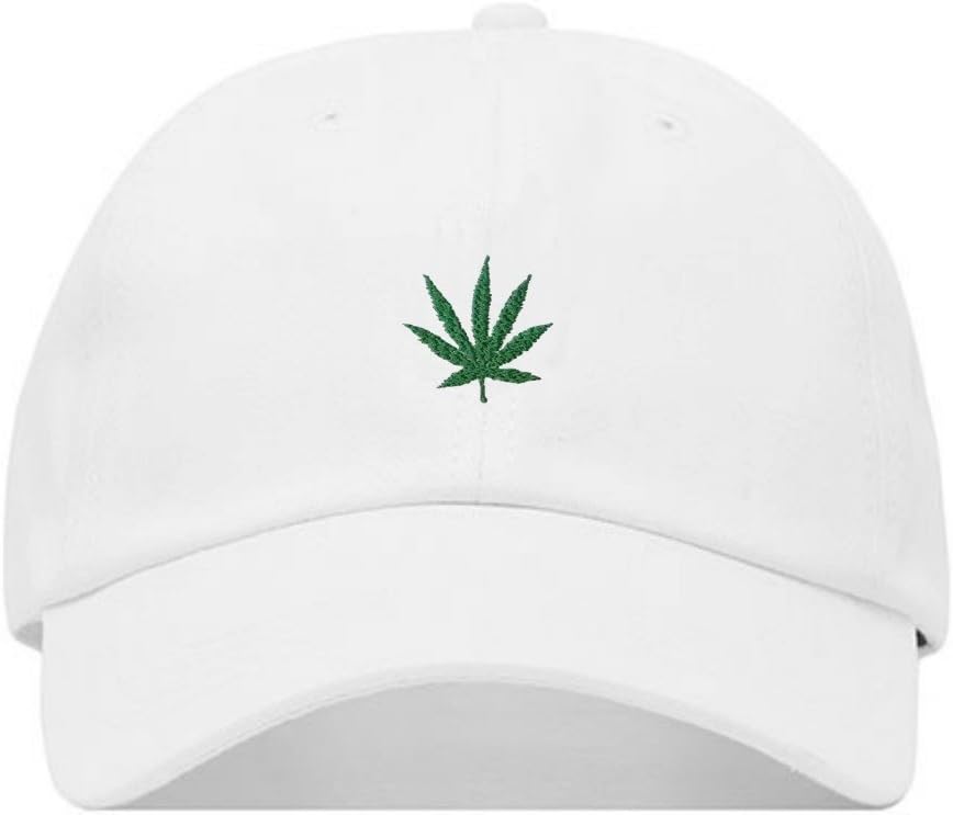Marijuana Baseball Hat, Embroidered Dad Cap, Unstructured Soft Cotton, Adjustable Strap Back (Multiple Colors)