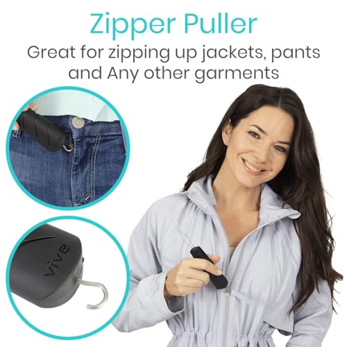 image for Vive Button Hook with Zipper Pull - Dressing Helper Assist Tool for Ar
