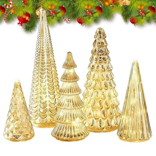 Albero di Natale illuminato | 5 pezzi in LED piccola decorazione...