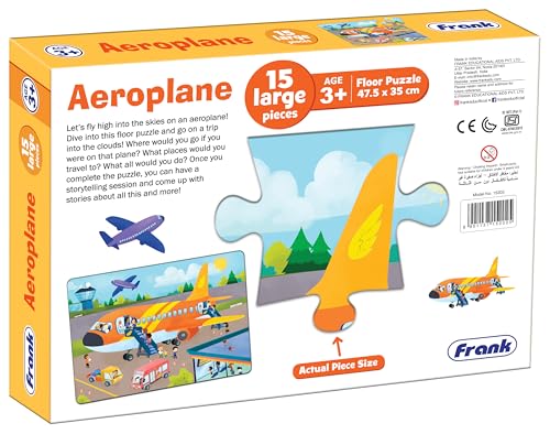 Image of Frank Aeroplane Floor Puzzle (15 Pieces) | Fun & Educational Toy for Kids 3+ Year Old | Enhances Imagination, Coordination, and Patience - for Focus and Memory - 15202