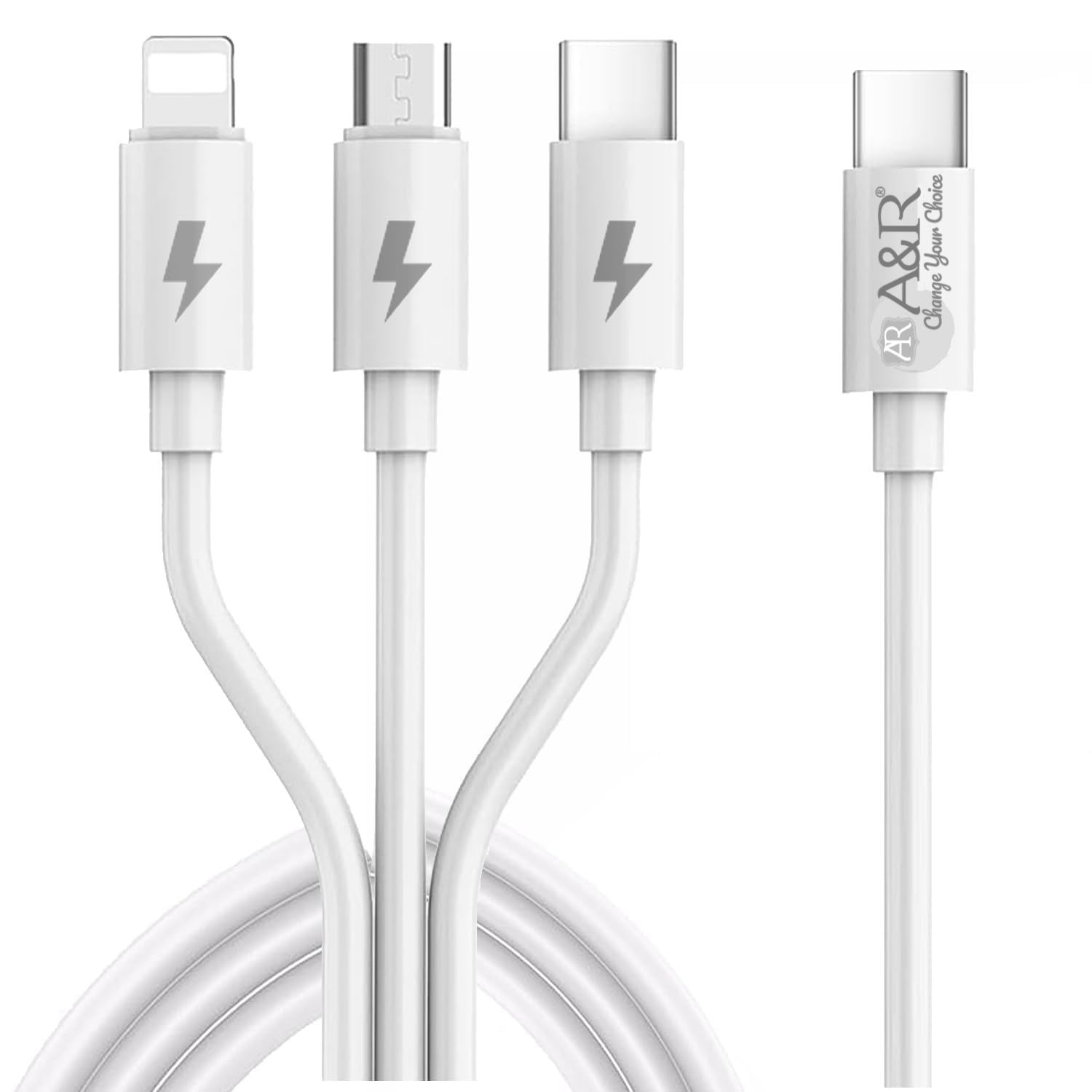 A&R Type C 3 in 1 Charging Cable Dash Warp 65w Multi Charger Type c Micro USB Fast Charging (No Data Transfer) 2m WHITE (B0D22BTGW1) Amazon Price History, Amazon Price Tracker