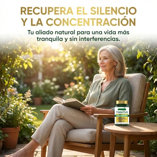 Tinnitus Relief for Ringing Ears Suplemento 1200mg - 120 Cápsulas | Apoya la Salud Auditiva y el Bienestar del Oído | Reduce los Síntomas del Tinnitus - imagen 7