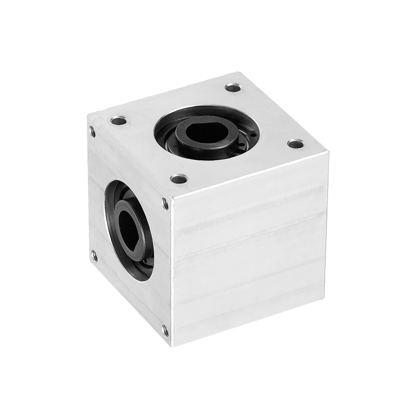 QUARKZMAN 90 Grad Rechtwinkliges Kegelradgetriebe 1:1 Vorwärts Und Rückwärts Doppelte Ausgangswelle 1 Modul 20 Zähne Kegelrad Aluminiumrahmen Einfaches 10mm Welle (D-Form Bohrung)