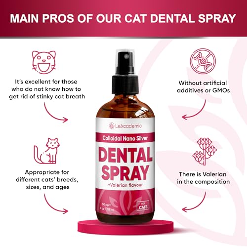 Cat Dental Care | Cat Breath Freshener | Dental Spray | All Breeds Mouth Cleaner | Spray for Bad Breath | Teeth & Mouth Cleaner | 4 oz