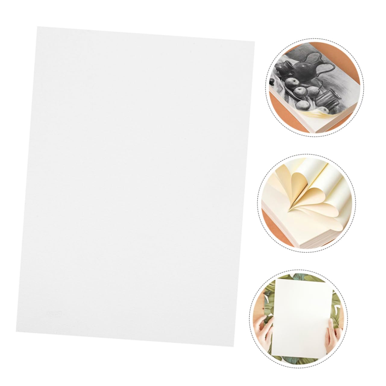 FUNNETOYU 100 Blatt Weißes Aquarellpapier A4 Dickes Malpapier aus Papier Robuste Oberfläche für Mehrere Maltechniken für Künstler und Schule