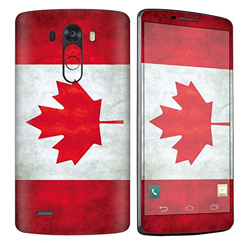 [NakedShield] SkinScratch Guard Vinyl Skin Decal [Full Body Edge] [Matching Wallpaper] - [Flag Canada] Compatible for LG [G3]