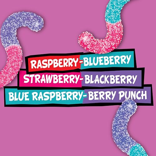 Image of Trolli Sour Brite Crawlers,Very Berry,Sour Gummy Worms,28.8 Ounce Resealable Bag,(Pack of 6)
