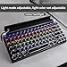 Adventurers Typewriter Style Retro Mechanical Keyboard LED Backlight 83 Keys Bluetooth 5.0 Blue Axis, Suitable Desktop Computers/Laptops Mac/Mobile Punk Keys, Black, 12.8 x 6.6 x 1.6 inches
