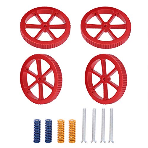 FTVOGUE 3D Printer Leveling Kit Aluminum Alloy Red Nuts Hot Bed Accessories for Ender 3 3 Pro 5 5 Plus CR-10 CR-10S CR-X