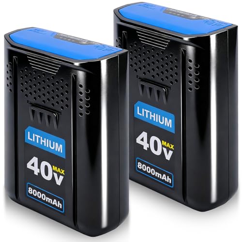 2 Pack 40V 8.0Ah High Capacity Replacement for Kobalt 40V Battery 8000mAh Compatible with Kobalt 40 Volt Battery Lithium ion (Li-Ion) KPM1040A-03, KM-1640-06, KM 4040-06 Cordless Power Tool (Bule)