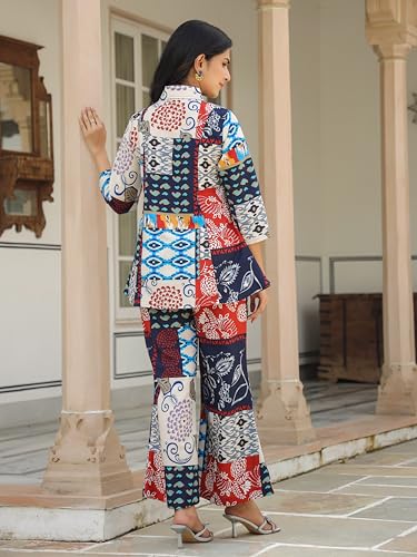 Image of Leriya Fashion Women's Rayon Floral Co Ord Set Stylish | Kurta Set | Ethnic Co Ord Set | Designer Kurta Set Trendy Korean Summer Travel Outfit | Lightweight Two Piece Dress for Beach & Holiday Look