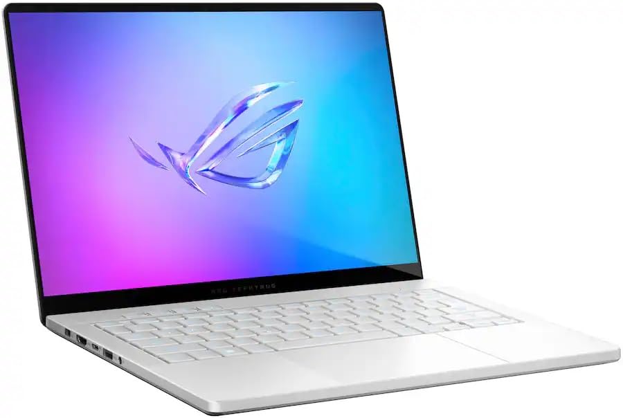 Image of ASUS ROG Zephyrus G14 14 inch 3K OLED 120Hz Gaming Laptop Copilot+ PC AMD Ryzen AI 9 HX 370 NVIDIA RTX 5070 Ti 12GB 32GB LPDDR5X RAM 2TB SSD WiFi7 Win11 Platinum White w /2TB USB Drive, W /GaLiMu