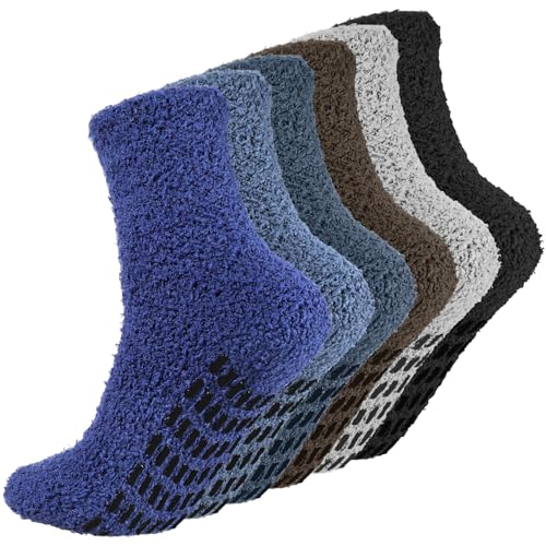 taonganui 6 pares de meias quentes de inverno para homem, meias quentes de inverno para homem e mulher, meias térmicas, fofas, antiderrapantes, para mulher, tamanho 39-45,