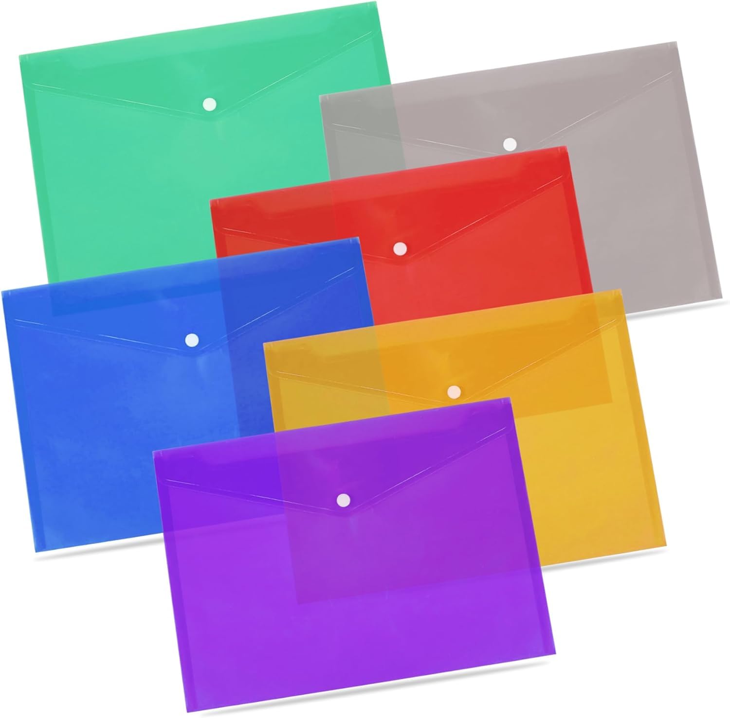 File Folders A5 Plastic Wallets Documents School Office Stationary Paper Filing (Pack of 10)