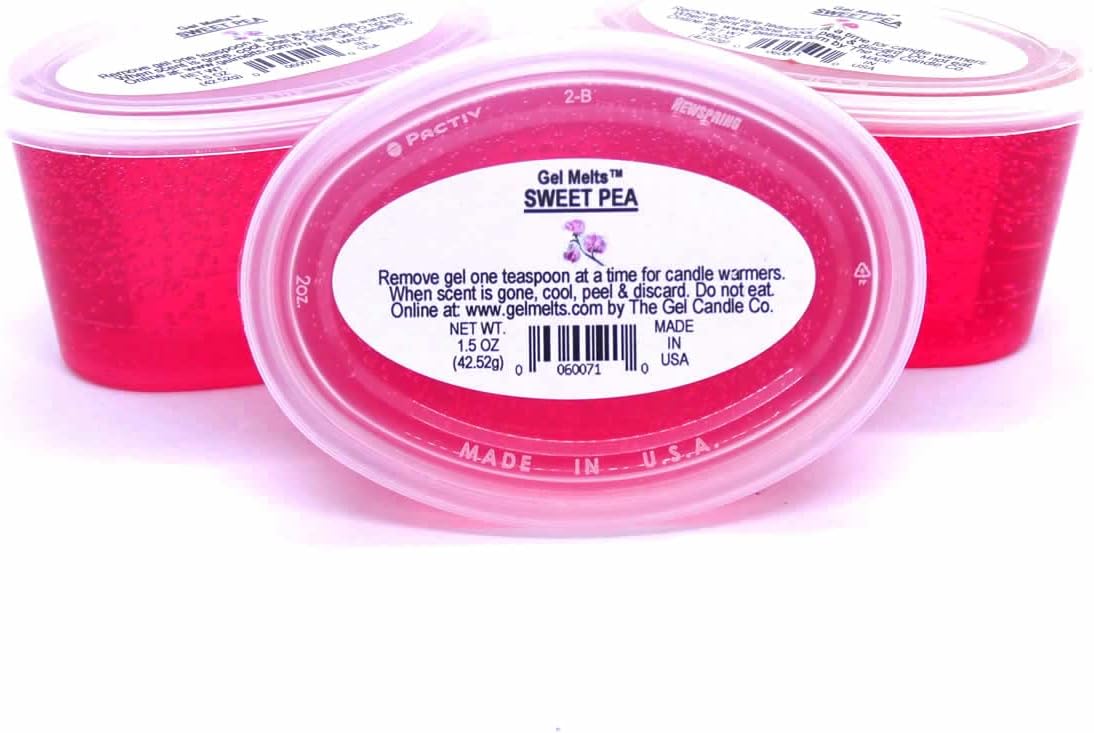 3 Pack Sweet Pea Aroma Easy Peel Gel Melts for Warmers and Burners by The Gel Candle Company Peel, MELT and Enjoy