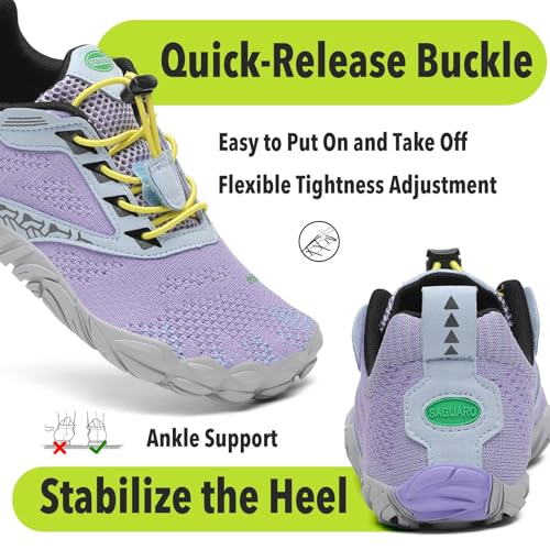 Image of SAGUARO Womens Mens Barefoot Shoes Minimalist Trail Runner Wide Toe Box Zero Drop Outdoor Cross Training Shoe