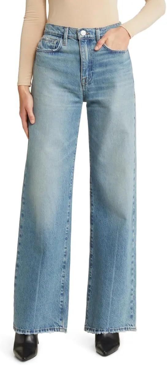Varsity Wide Leg High Rise Jeans by FRAME