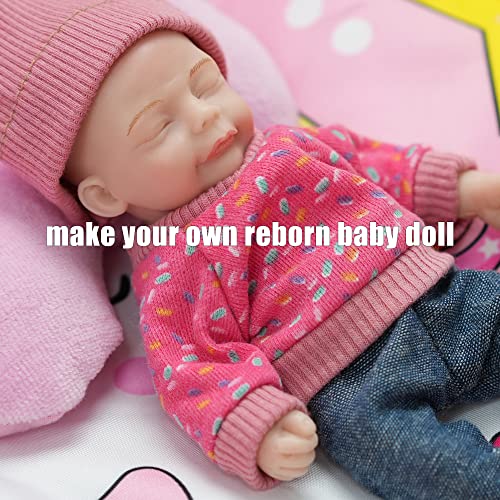 Acestar Mini Silicone Baby Dolls Girl 6 Inch Full Body Realistic Reborn Baby Doll Naked Unpainted Kits For Painting, Blank 601 #TOP7