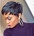 Produktbild TOOCCI Pixie Cut Perücke, kurzes Echthaar, Perücke für Frauen, Premium-Duby-Echthaar, kurz, glatt, Farbe 1B