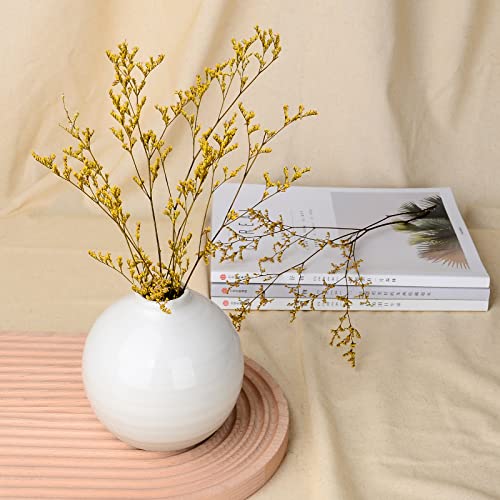 Round Vase, Ceramic Vase White Bud Vase Narrow Mouth Round White Vase For Home Decor, Small Dried Flower Vase, Living Room Decorative Vases, Flower Arrangement Decoration Vase, Antis's Home #TOP6