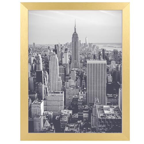 RUN HELIX 7x10 Picture Frame for Wall Hanging or Tabletop- Wall Mounting Horizontally or Vertically 7 x 10 Wall Gallery Poster Photo Frame for 7 by 10 Photos 10x7 FrameGold