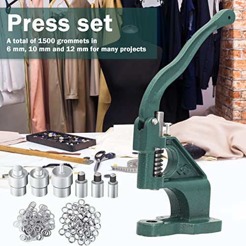Kit machine à œillets avec matrices interchangeables et 1500 fixations métalliques - 5