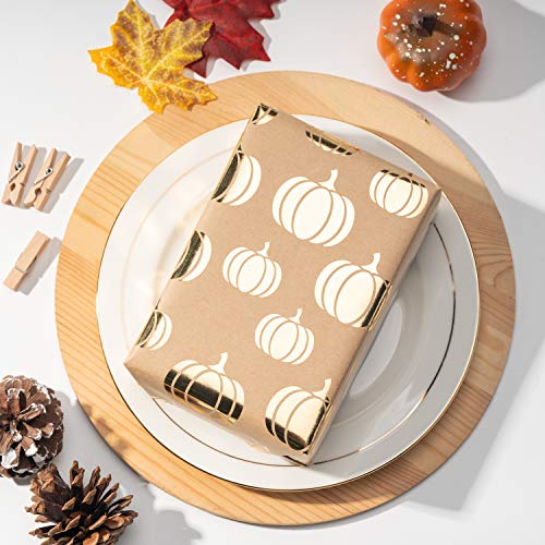 Papel Kraft RUSPEPA - Design de abóbora - 76 cm x 5 m