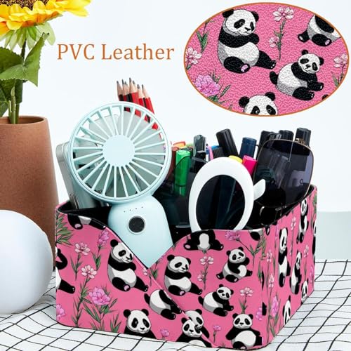 Porte-stylo panda à double compartiment cadeau rose
