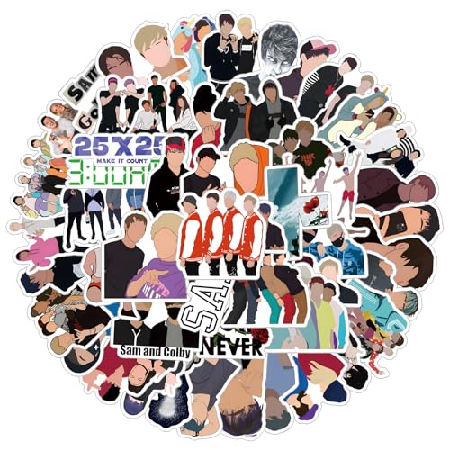52Pcs Sam and Colby Stickers Pack, Halloween Cartoon Game Vinyl Waterproof Sticker Decals for Water Bottle,Laptop,Phone,Scrapbooking,Journaling