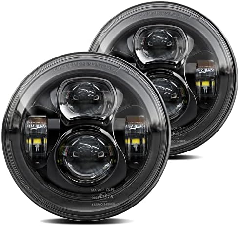 4X4FLSTC 7 Inches LED Headlights with High/Low Beam 160W 7200 Lumens Headlamp Replacement Compatible with Jeep Wrangler JK LJ CJ TJ 1997-2018, H1 H2 DOT Approved 1 Pair