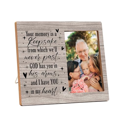 RYSMH Memorial Picture Frame - In Loving Memory Wooden Photo Frame, Sympathy & Bereavement Gifts for Loss of Mom, Dad & Grandparents - Funeral Remembrance Keepsake Frame