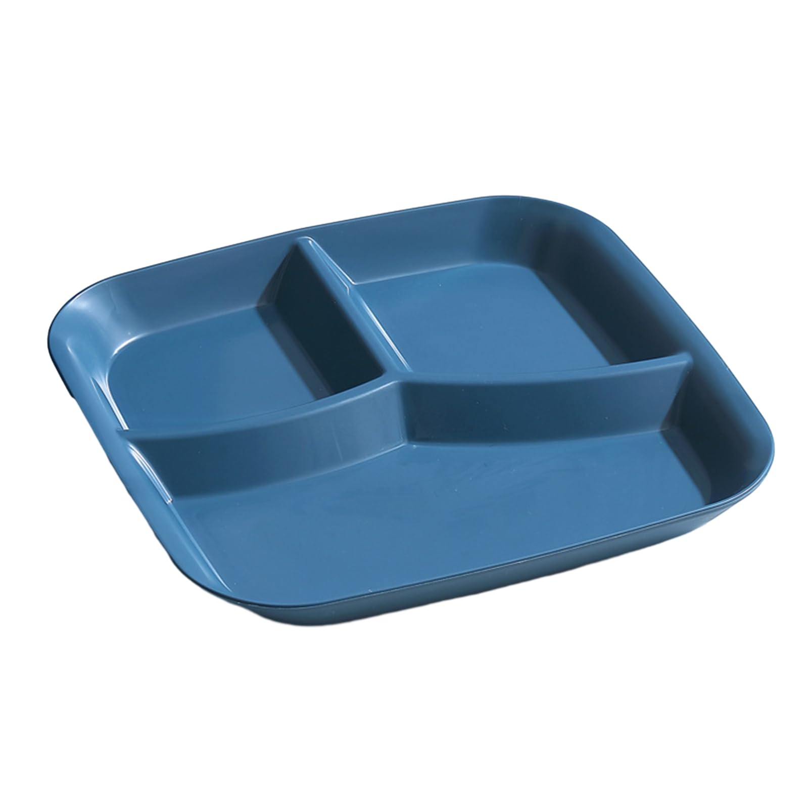 matumou Rectangle Dinner Plate 3 Compartments Food Grade PP Dishwasher Safe Adults Kids Breakfast Snack Vegetable Meal Food Serving Dish