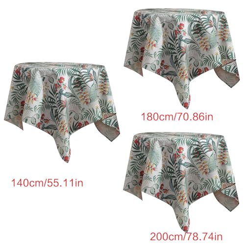 Nappe en lin de coton verte imprimée pour table de cuisine et bureau