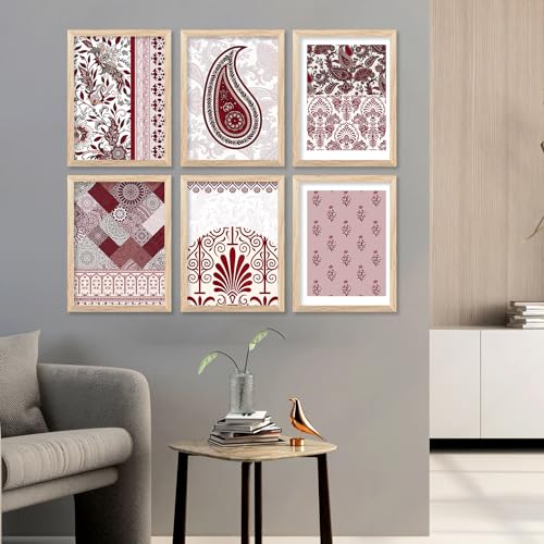 Image of kotart Premium Digital Madhubani Art Paintings with Frame for Home Decor - Framed Painting for Living Room Bedroom Office Room Decor - Painting for Wall Decoration - Pack of 6 (10x13, D)