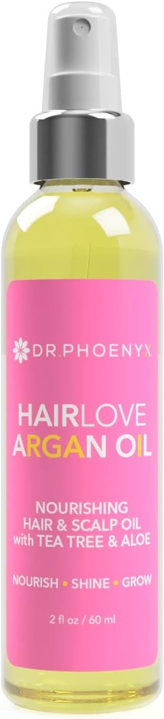 Dr. Phoenyx HairLove Argan Oil - Nourishing Hair Oil and Scalp Oil Treatment with Tea Tree Oil, Coconut Oil, Jojoba Oil, Peppermint Oil, Hair Vitamin E, Rosemary Oil - 2.25 fl oz
